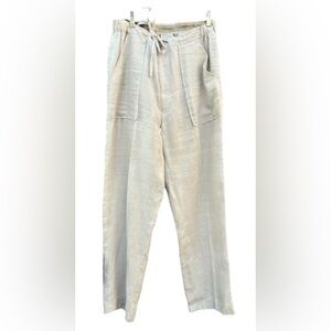 Bohio Breeze Women's‎ Size Medium/32 Beige Linen Pants Summer Beach Lightweight